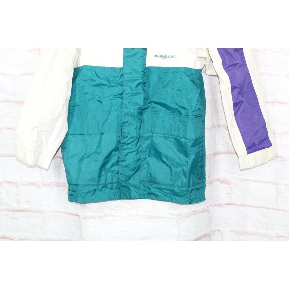 Vintage 80s Henri Lloyd Natique Sailing Multicolor Full Zip Rain Work Jacket M - Picture 3 of 11